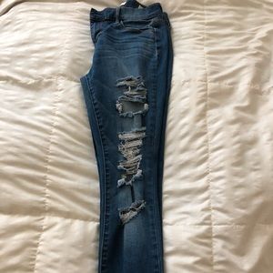 Pacsun Super Stretch Dark Wash Ripped Jegging